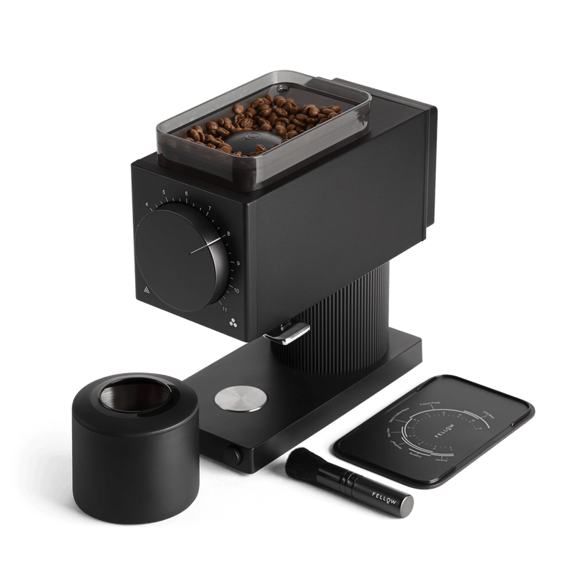 Side view of Fellow Ode Coffee Grinder Black