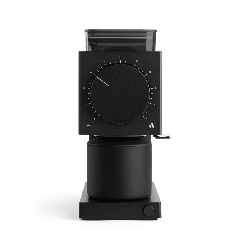 Front view of Fellow Ode Coffee Grinder Black