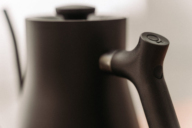 Close view of Fellow Stagg EKG Electric Kettle for pourover