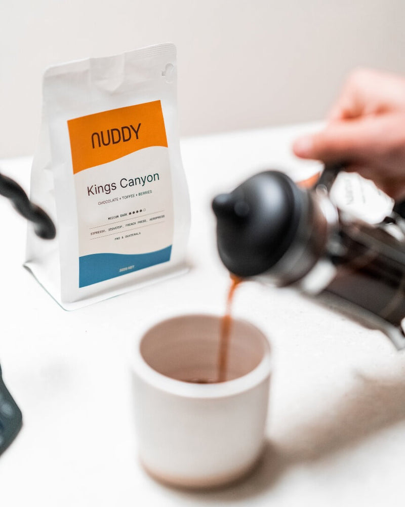 Brewing Nuddy Coffee Kings Canyon Blend